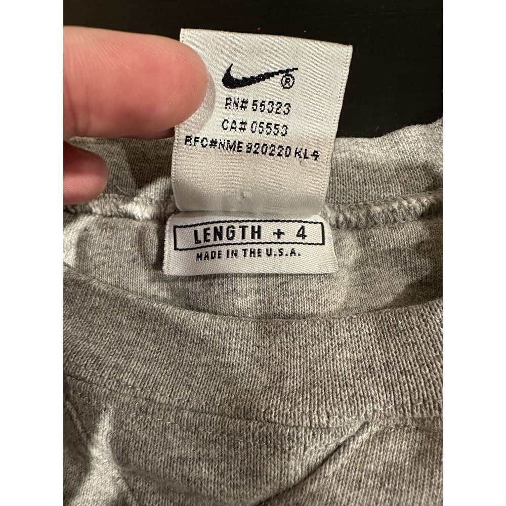 VTG NIKE Swoosh Embroidered Logo Sweatshirt Gray X-Large Length+4 Made In USA - Picture 4 of 6